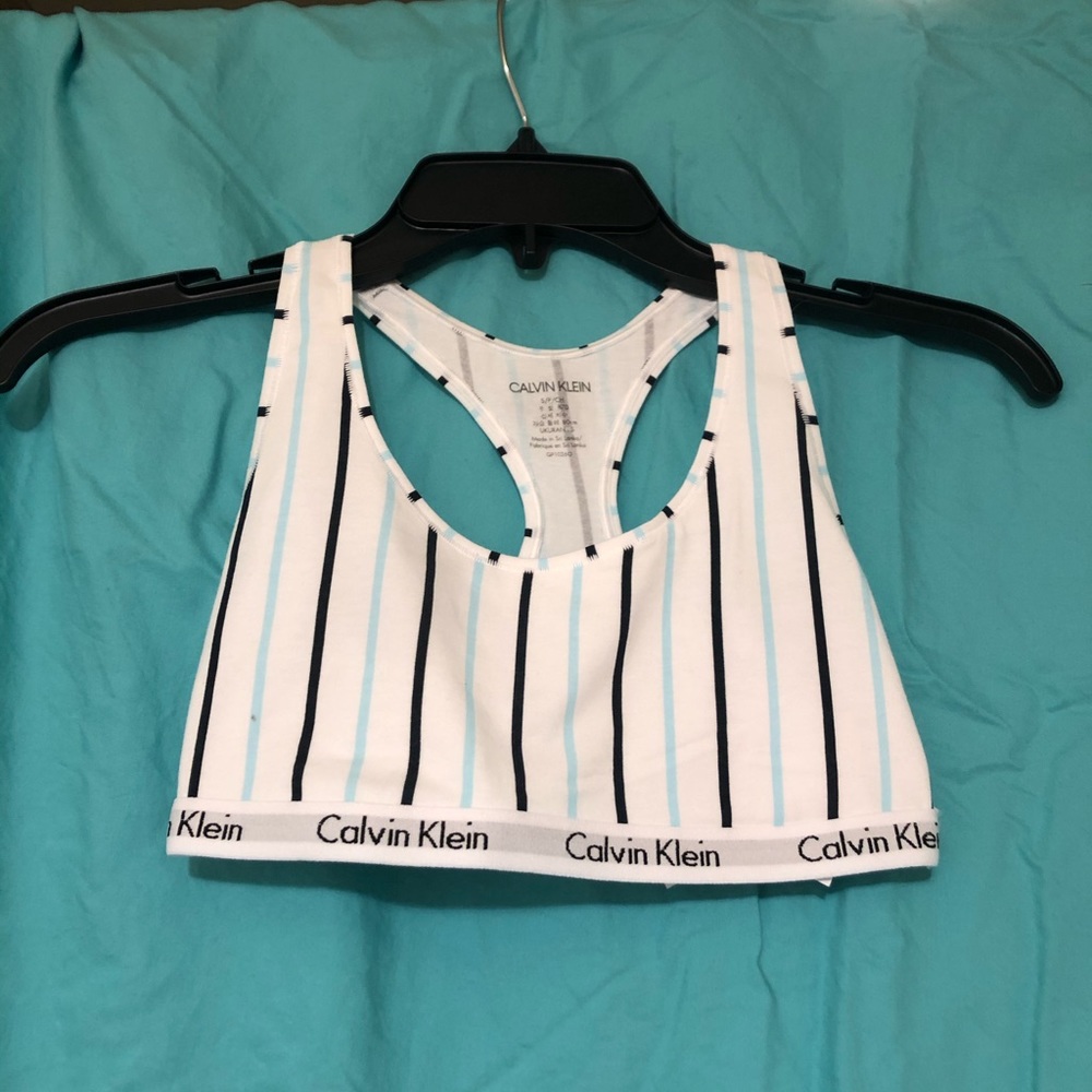 NWT Calvin Klein Striped Sports Bralette